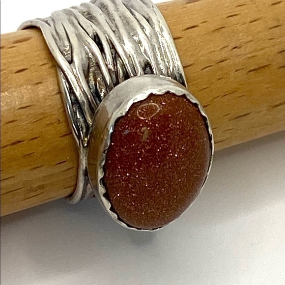 Silpada 925 Ring Goldstone size 8.25 Sterling - Picture 6 of 12